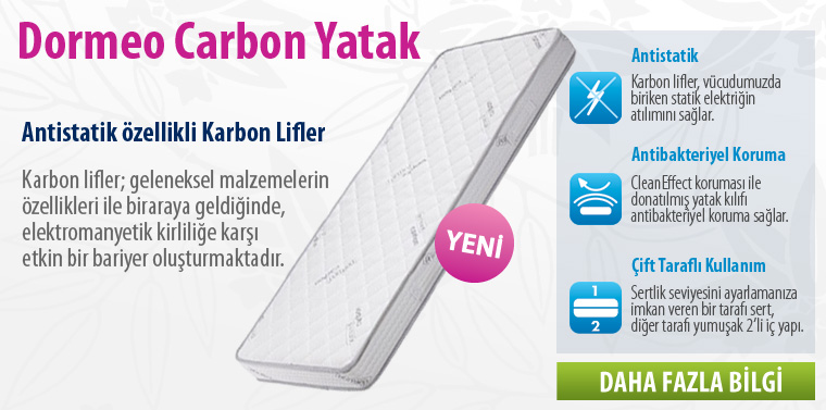 Antistatik ve antibakteriyel özellikli Carbon Yatak